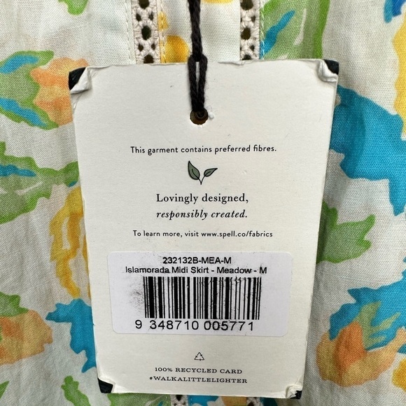 Spell Islamorada MIDI Skirt in Meadow Size Medium NWT - Picture 4 of 8